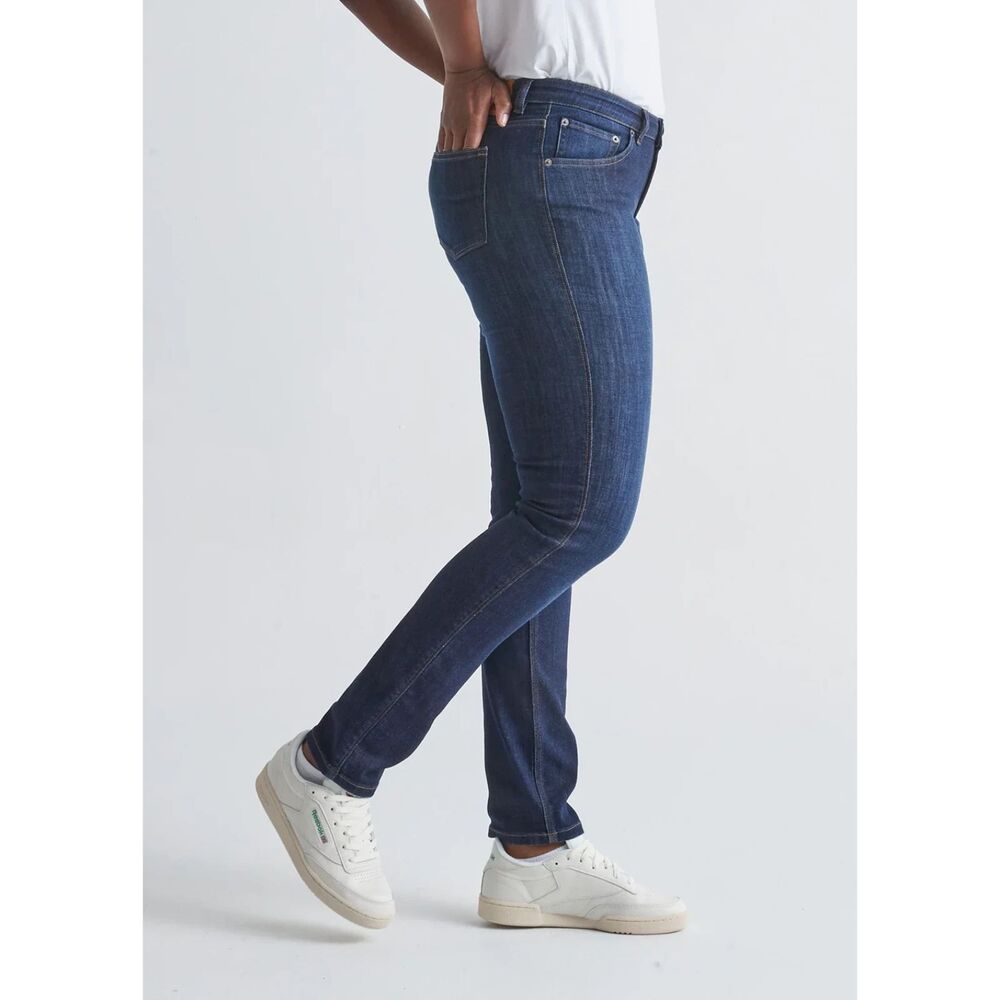 DU/ER Performance Denim Mid Rise Slim Straight in Dark Stone Women's Size 30x32 - Picture 4 of 14